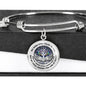 H0713009 My Mind Still Talks To You Turquoise Hummingbirds Silver Tree Of Life With Heart Wings Circle Adjustable Luxury Bangle with Back Engraving
