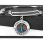 JL2407005 My Mind Still Talks To You Blue Butterflies Rose Gold Celtic Tree Of Life And Galaxy Circle Adjustable Luxury Bangle with Back Engraving