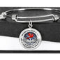 C0713005 My Mind Still Talks To You Red Cardinal Silver Tree Of Life With Heart Wings Circle Adjustable Luxury Bangle with Back Engraving
