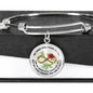 JL2107010 My Mind Still Talks To You Gold Dragonflies Rose Infinity Golden Circle Adjustable Luxury Bangle with Back Engraving
