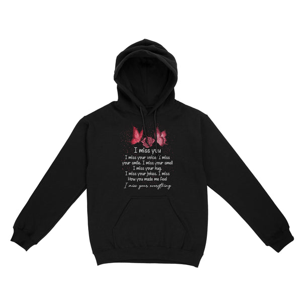 Red Butterfly I Miss You METS0024 - Butterfly Memorial Hoodie