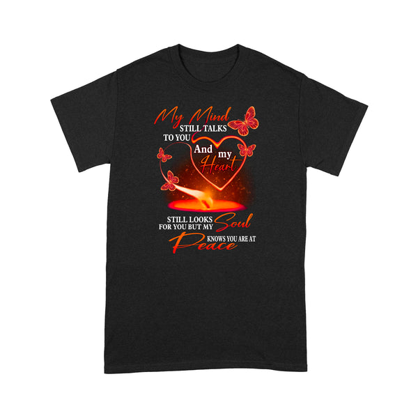 My Mind Still Talks To You Red Butterfly METS0016 - Butterfly Memorial T-Shirt