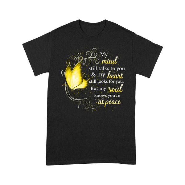 Yellow Butterfly My Mind Still Talks To You METS0018 - Butterfly Memorial T-Shirt