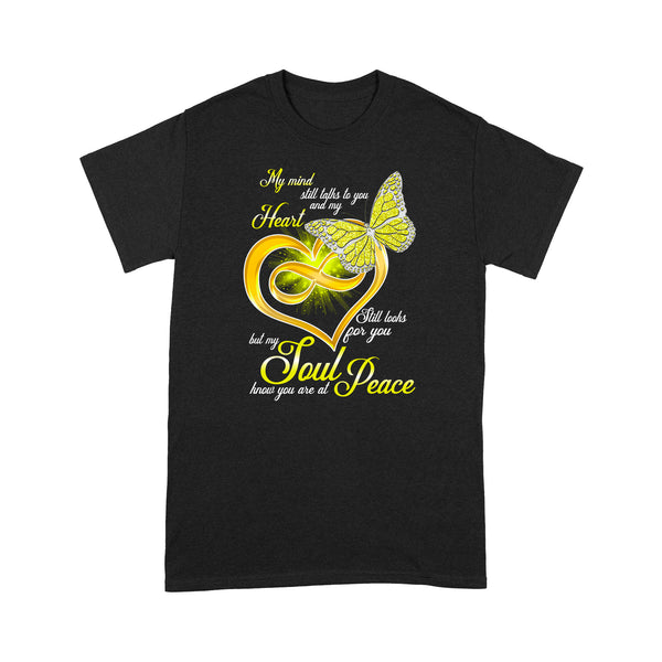 Yellow Butterfly My Mind Still Talks To You METS0004 - Butterfly Memorial T-Shirt