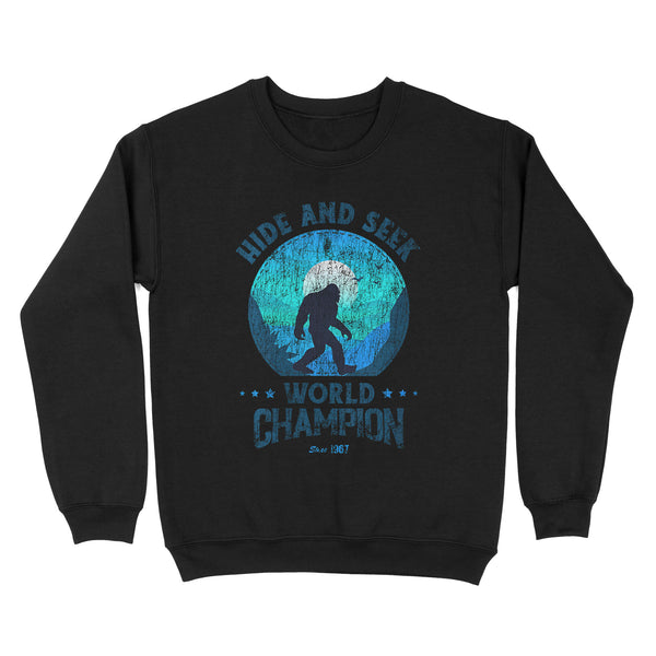 TeeMaru Bigfoot Sweatshirt MC011- Bigfoot Hide And Seek Champion Sasquatch Retro Vintage