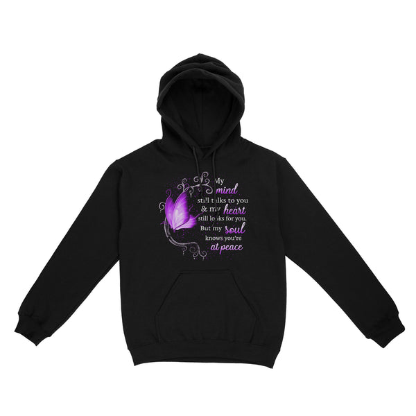 Violet Butterfly My Mind Still Talks To You METS0018 - Butterfly Memorial Hoodie