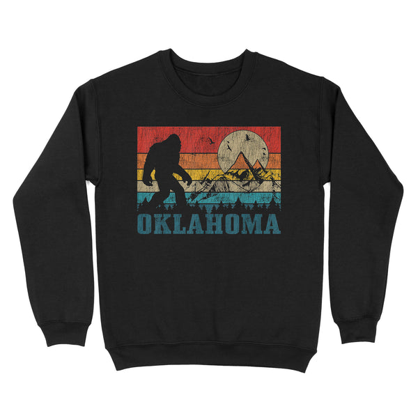 TeeMaru Bigfoot Sweatshirt MC046- Oklahoma Bigfoot Vintage Mountains Hiking Camping