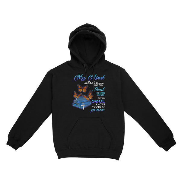 Orange Butterfly My Mind Still Talks To You METS0009 - Butterfly Memorial Hoodie