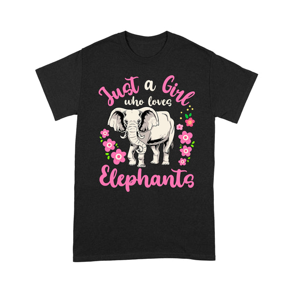 TeeMaru Elephant T-Shirt ELTS033 - Just A Girl Who Loves Elephants