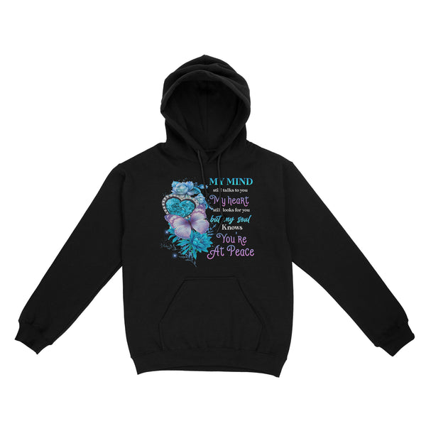 My Mind Still Talks To You Purple Butterfly METS0005 - Butterfly Memorial Hoodie