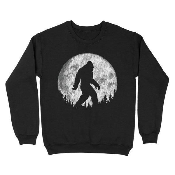 TeeMaru Bigfoot Sweatshirt MC017- Bigfoot Night Stroll! Cool Full Moon & Trees Sasquatch