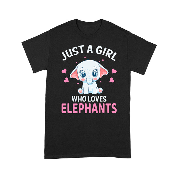 TeeMaru Elephant T-Shirt ELTS035 - Just A Girl Who Loves Elephants