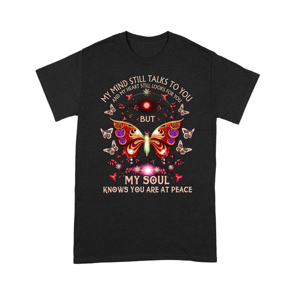 My Mind Still Talks To You Red Butterfly METS0014 - Butterfly Memorial T-Shirt