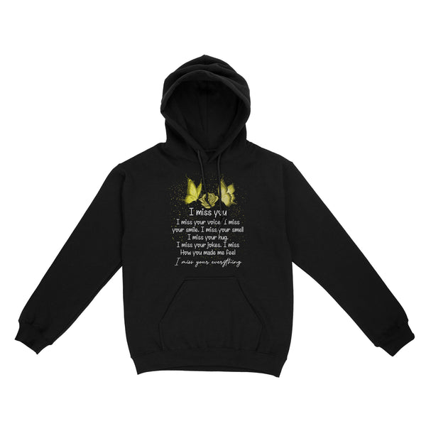 Yellow Butterfly I Miss You METS0024 - Butterfly Memorial Hoodie