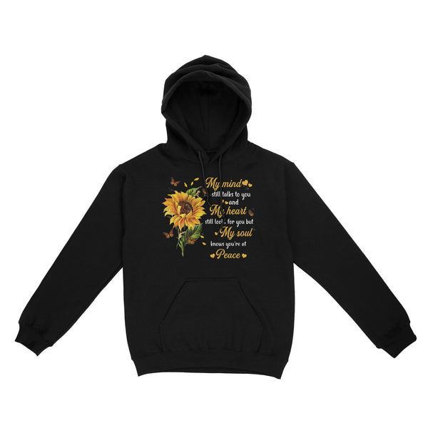 Orange Butterfly My Mind Still Talks To You Sunflower METS0022 - Butterfly Memorial Hoodie