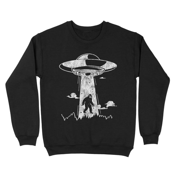 TeeMaru Bigfoot Sweatshirt MC025- Bigfoot Sasquatch Alien Abduction UFO