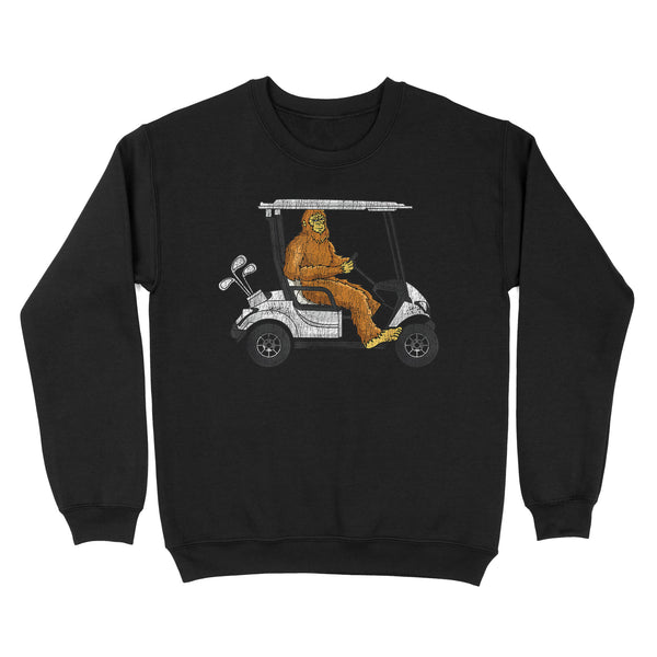 TeeMaru Bigfoot Sweatshirt MC022- Bigfoot Riding Golf Cart