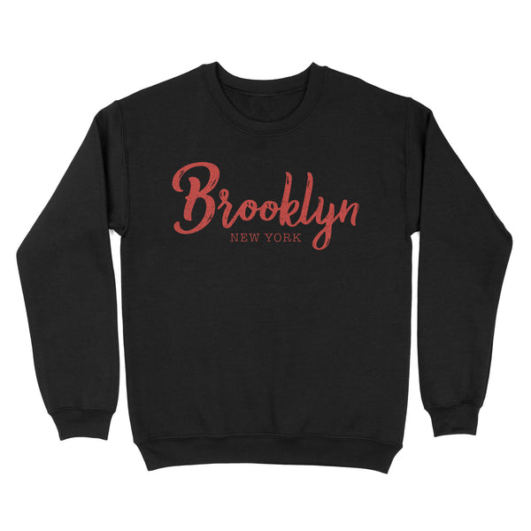 Brooklyn New York Retro Red - TeeMaru Brooklyn Sweatshirt BKTS064