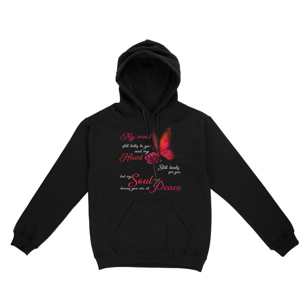 My Mind Still Talks To You Red Butterfly METS0011 - Butterfly Memorial Hoodie