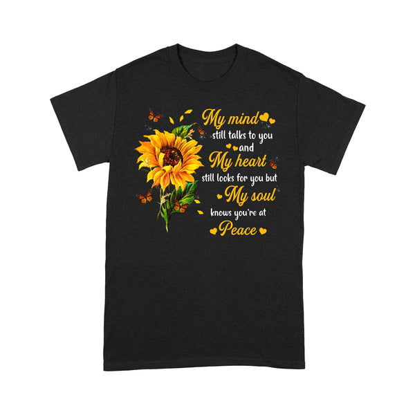 Orange Butterfly My Mind Still Talks To You Sunflower METS0022 - Butterfly Memorial T-Shirt