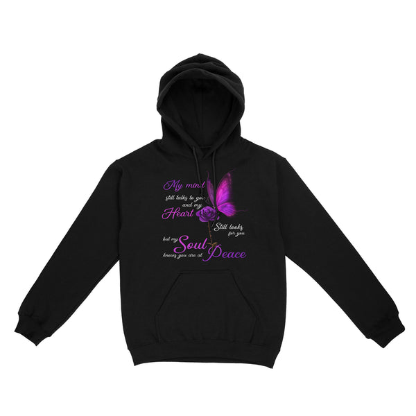 My Mind Still Talks To You Violet Butterfly METS0011 - Butterfly Memorial Hoodie