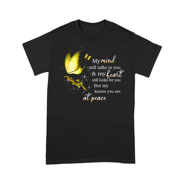 Yellow Butterfly My Mind Still Talks To You METS0021 - Butterfly Memorial T-Shirt