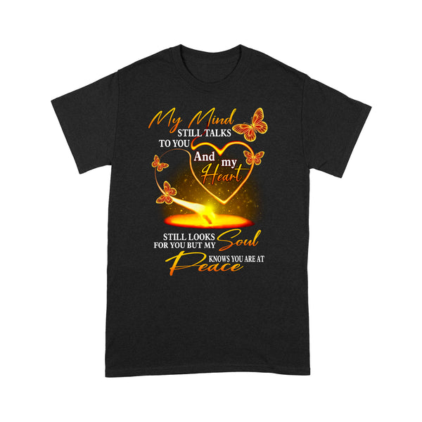 My Mind Still Talks To You Orange Butterfly METS0016 - Butterfly Memorial T-Shirt