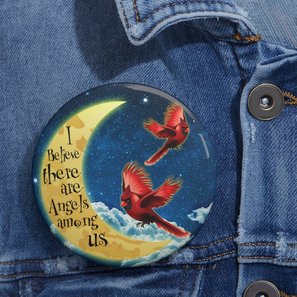 Cardinal Moon Angels Among Us BOCT3005 Custom Pin Buttons