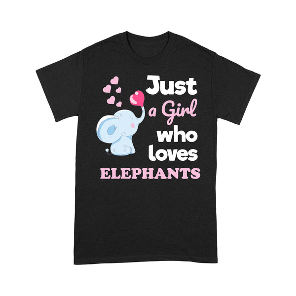 TeeMaru Elephant T-Shirt ELTS037 - Just A Girl Who Loves Elephants