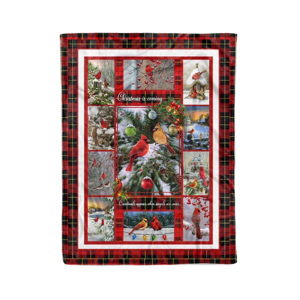 Christmas Is Coming Cardinal Fleece Blanket