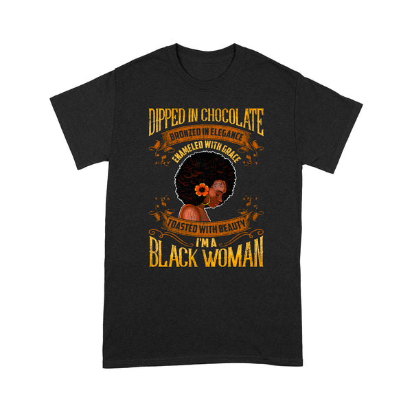 TeeMaru Queens T-Shirt QUTS002 - Dipped In Chocolate I'm a Black Woman Queens NYC