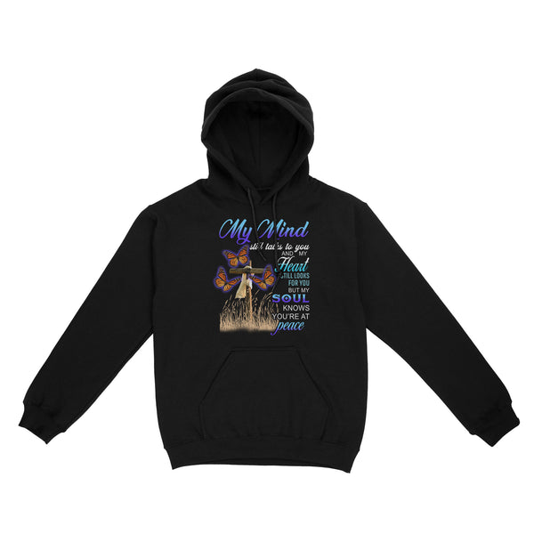 Orange Butterfly My Mind Still Talks To You METS0020 - Butterfly Memorial Hoodie