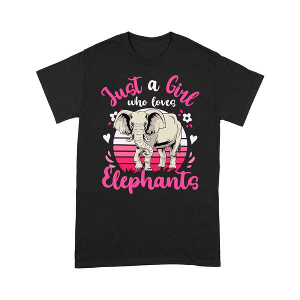 TeeMaru Elephant T-Shirt ELTS034 - Just A Girl Who Loves Elephants