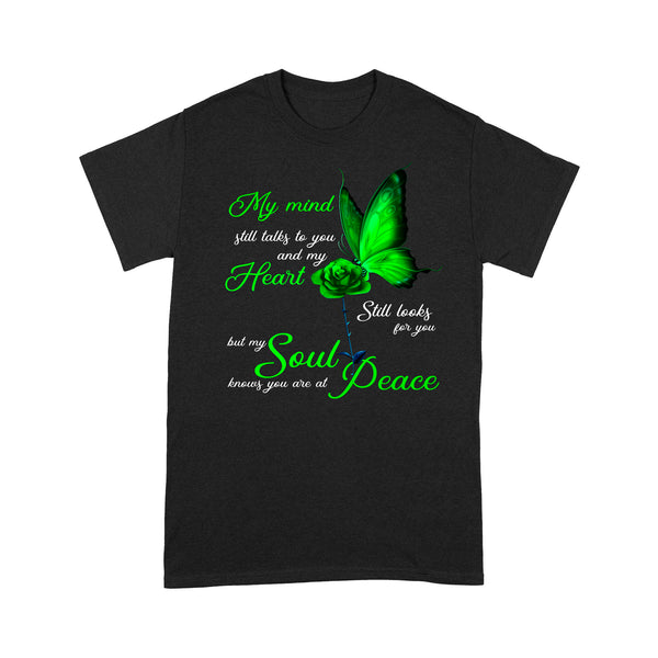 My Mind Still Talks To You Green Butterfly METS0011 - Butterfly Memorial T-Shirt