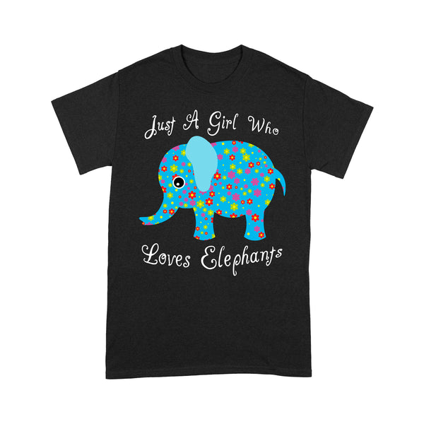 TeeMaru Elephant T-Shirt ELTS036 - Just A Girl Who Loves Elephants