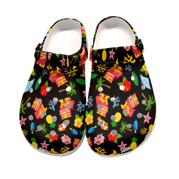 TeeMaru Okinawa Women's Clogs OKCL001 - Okinawa Symbols Shisa