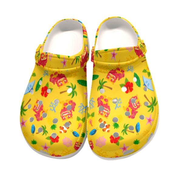 TeeMaru Okinawa Women's Clogs OKCL004 - Okinawa Symbols Shisa