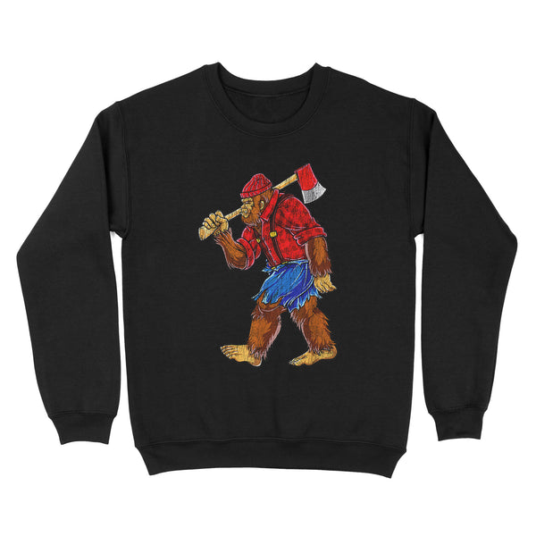 TeeMaru Bigfoot Sweatshirt MC015- Bigfoot Lumberjack Sasquatch Carpenter