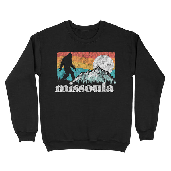 TeeMaru Bigfoot Sweatshirt MC043- Missoula Montana Retro Bigfoot Mountains