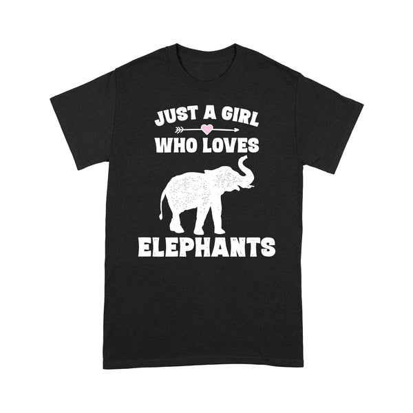 TeeMaru Elephant T-Shirt ELTS032 - Just A Girl Who Loves Elephants