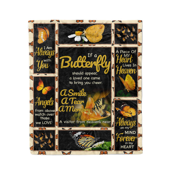 I Am Always With You Butterfly Fleece Blanket