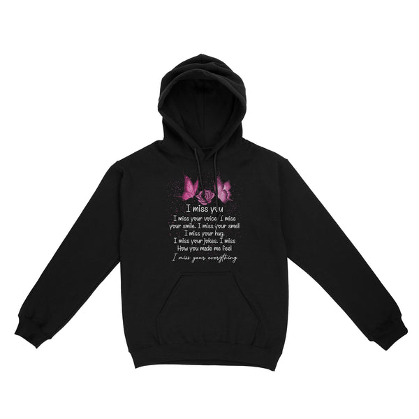 Pink Butterfly I Miss You METS0024 - Butterfly Memorial Hoodie