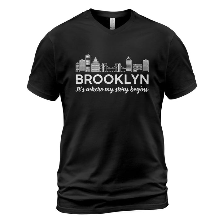 Brooklyn V-Neck T-Shirt BKBS024 - Brooklyn It's Where My Story Begins