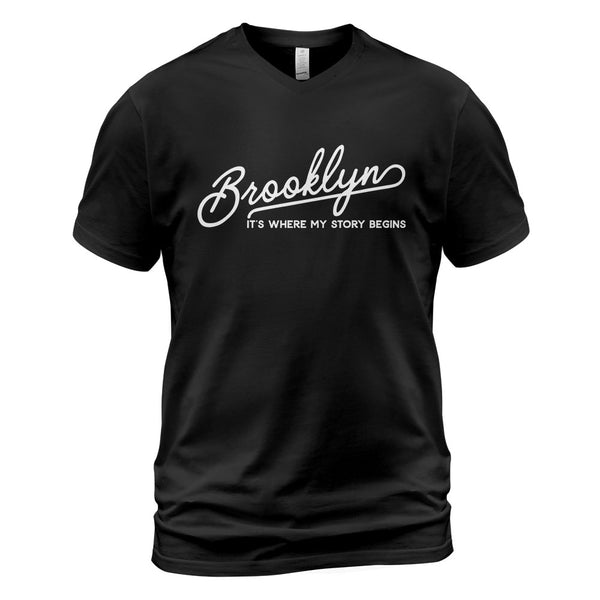 Brooklyn V-Neck T-Shirt BKBS025 - Brooklyn It's Where My Story Begins