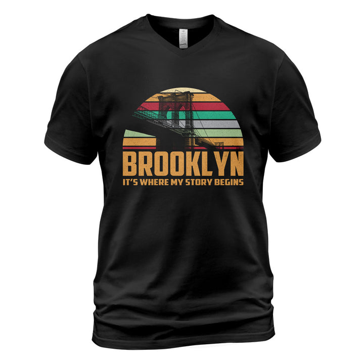 Brooklyn V-Neck T-Shirt BKBS027 - Brooklyn It's Where My Story Begins