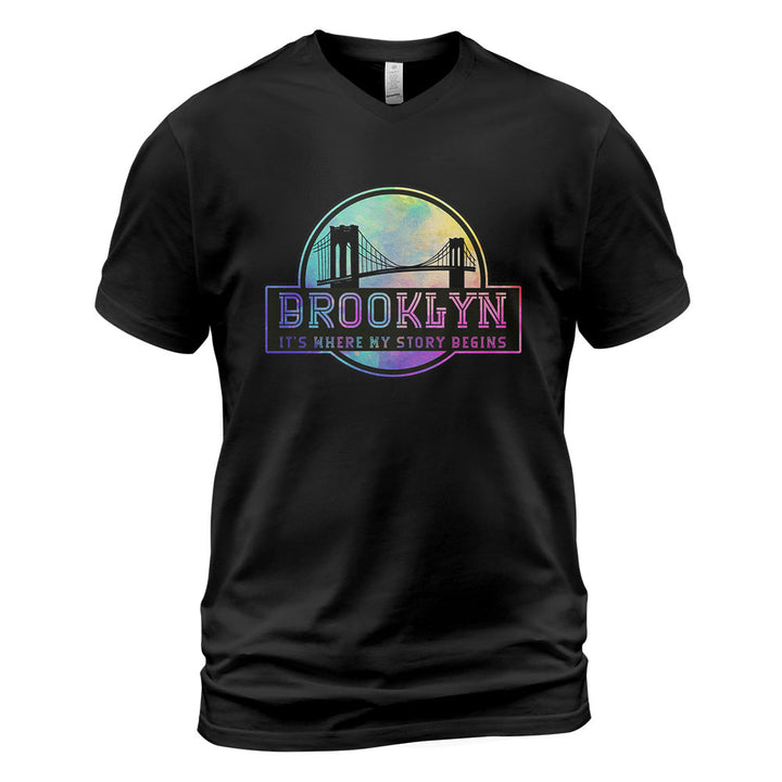 Brooklyn V-Neck T-Shirt BKBS021 - Brooklyn It s Where My Story Begins