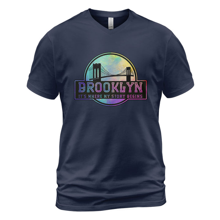 Brooklyn V-Neck T-Shirt BKBS021 - Brooklyn It s Where My Story Begins