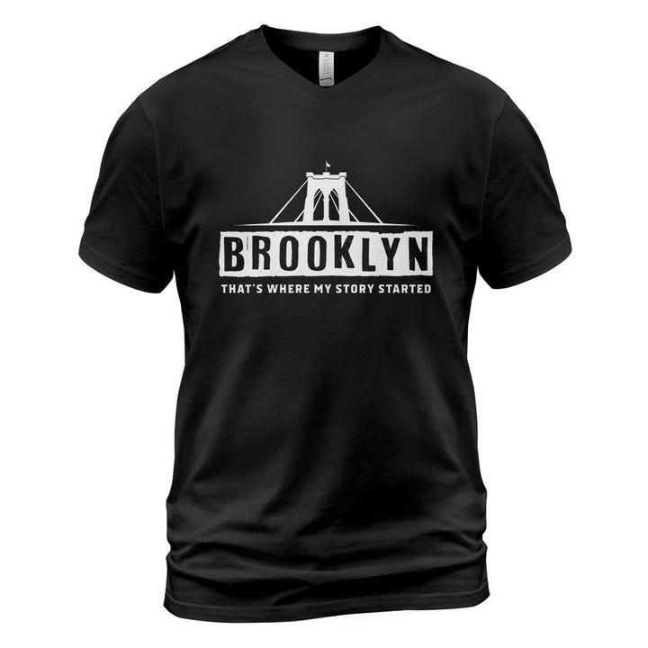 Brooklyn V-Neck T-Shirt BKBS023 - Brooklyn It s Where My Story Begins