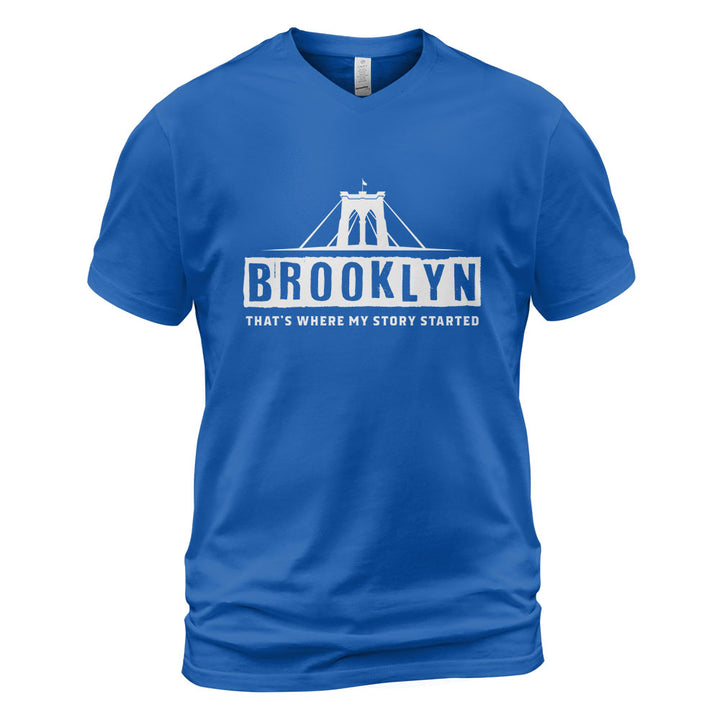 Brooklyn V-Neck T-Shirt BKBS023 - Brooklyn It s Where My Story Begins