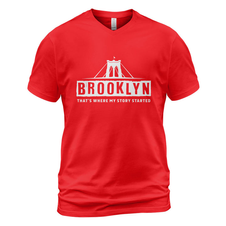 Brooklyn V-Neck T-Shirt BKBS023 - Brooklyn It s Where My Story Begins